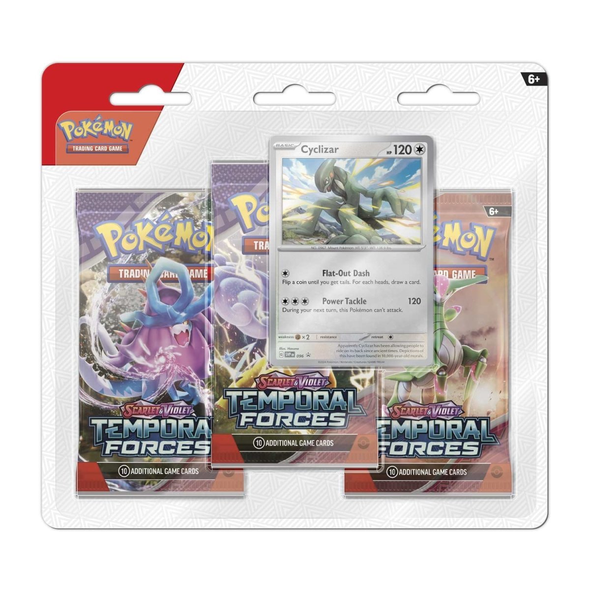 Scarlet & Violet-Temporal Forces 3 Booster Packs & Cleffa / Cyclizar Promo Card(Styles May Vary)