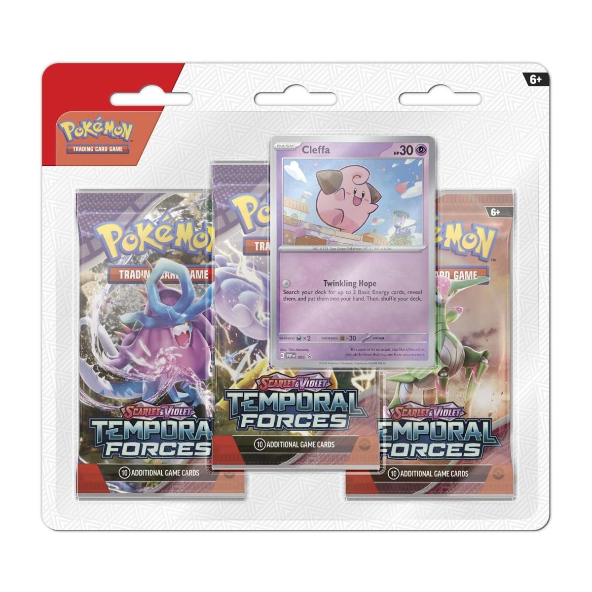 Scarlet & Violet-Temporal Forces 3 Booster Packs & Cleffa / Cyclizar Promo Card(Styles May Vary)