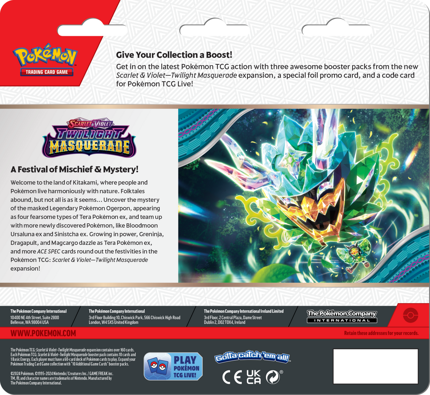 Scarlet & Violet-Twilight Masquerade 3 Booster Packs - Styles May Vary Order 2 for Both